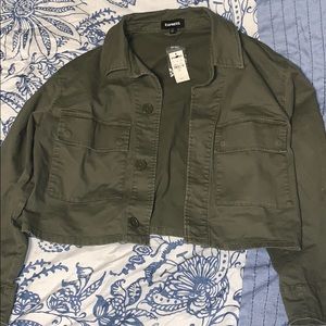 Olive Cropped Jacket